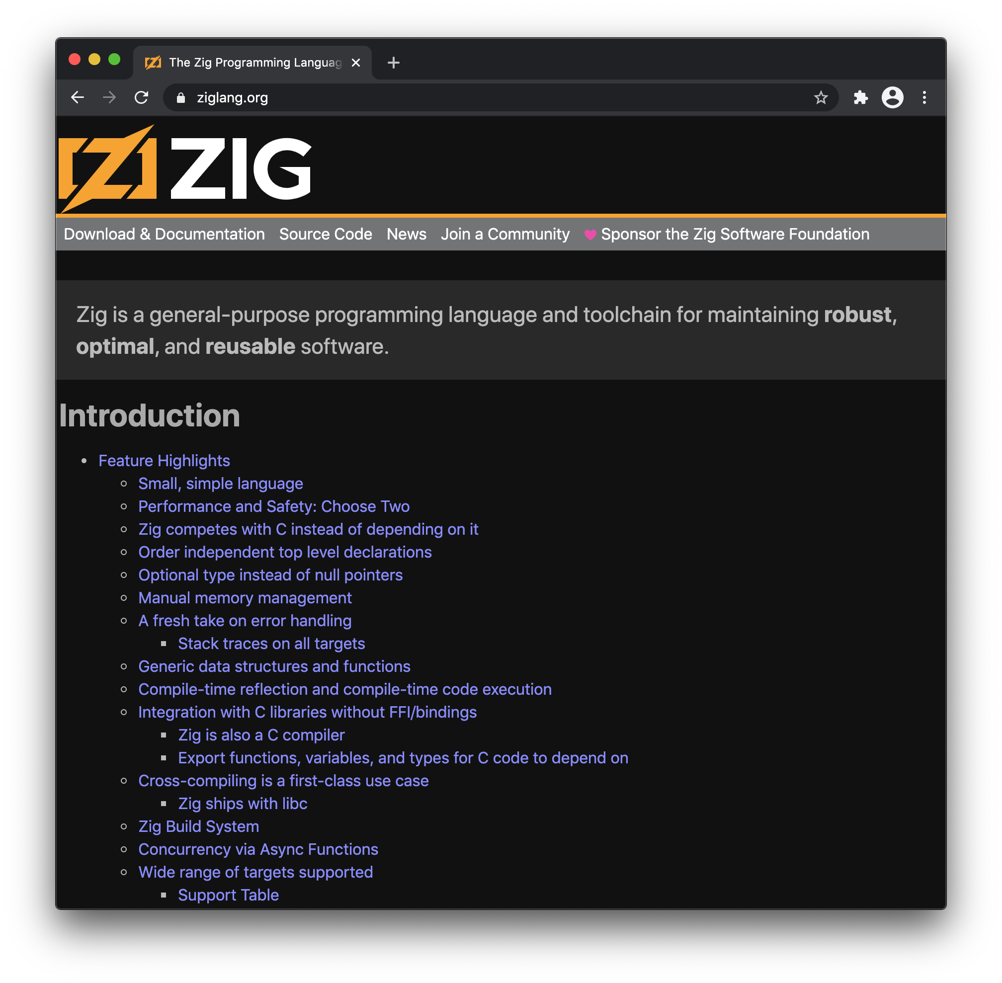 GitHub - ziglang/zig: General-purpose programming language and